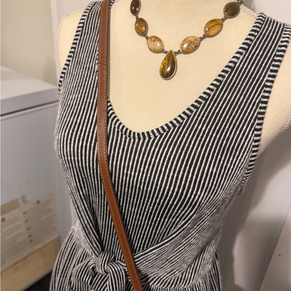 Caution To The Wind Black and White Button-Down Midi Dress - Picture 4 of 8